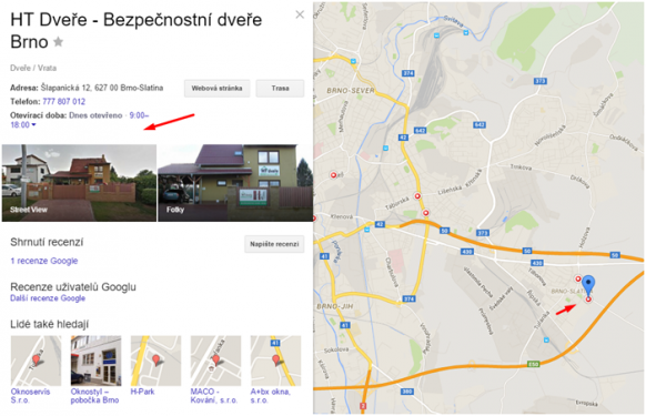 Google my places HT dveře
