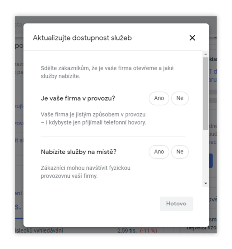 Dostupnost služeb