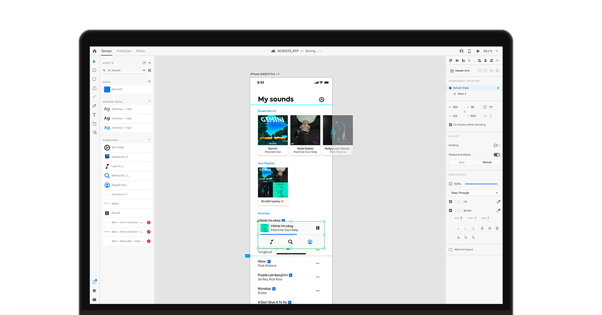 Rozhraní Adobe XD a jeho práce se symboly