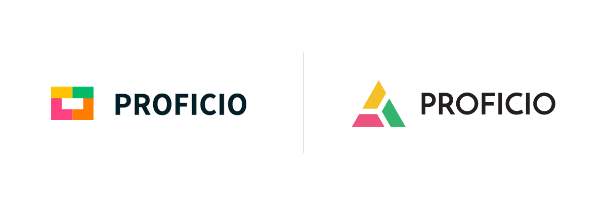 Logo PROFICIA před a po redesignu